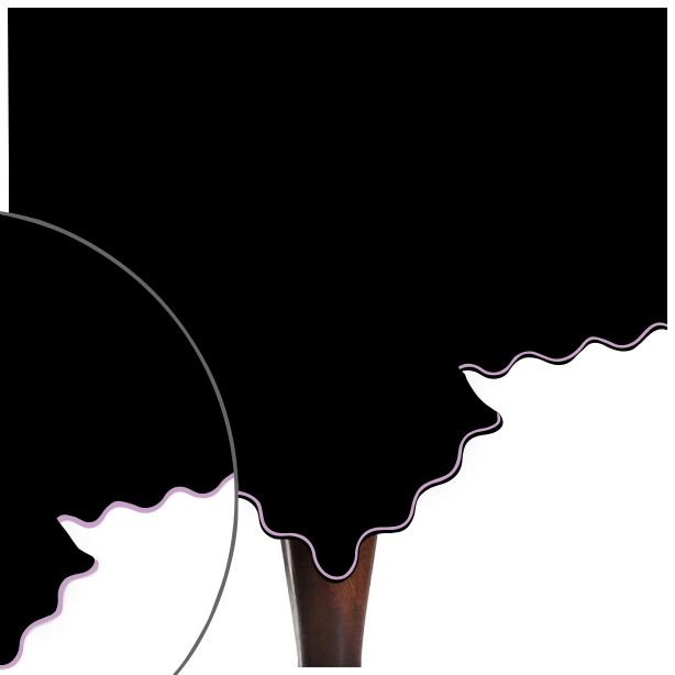 Scallop Embroidery Sateen Cotton Solid Table Cloth - Black