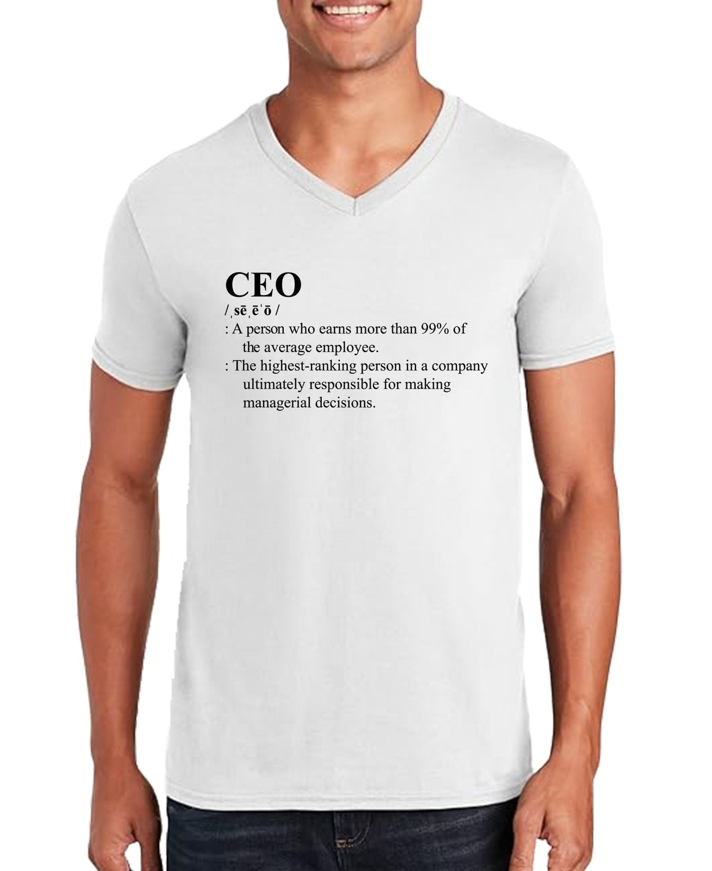 CEO Definition Men’s Unisex V-Neck T-shirt