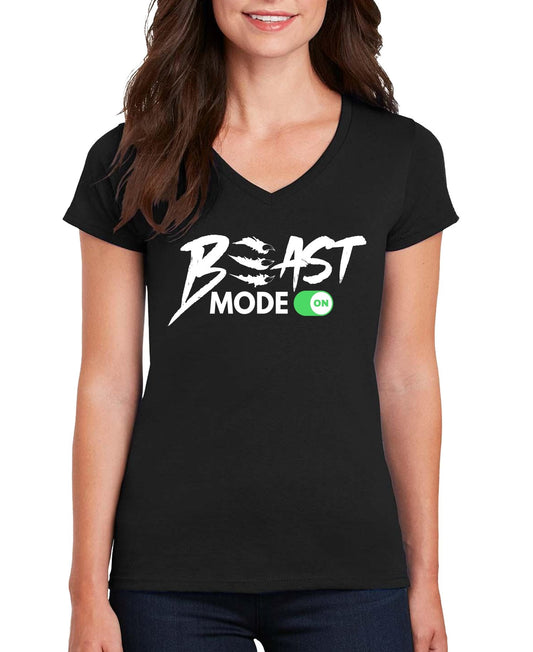 Beast Mode On Women’s V-Neck T-Shirt