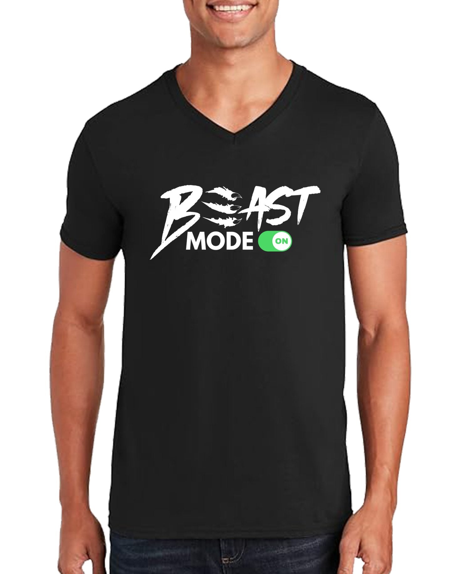 Beast Mode On Men’s Unisex V-Neck T-shirt