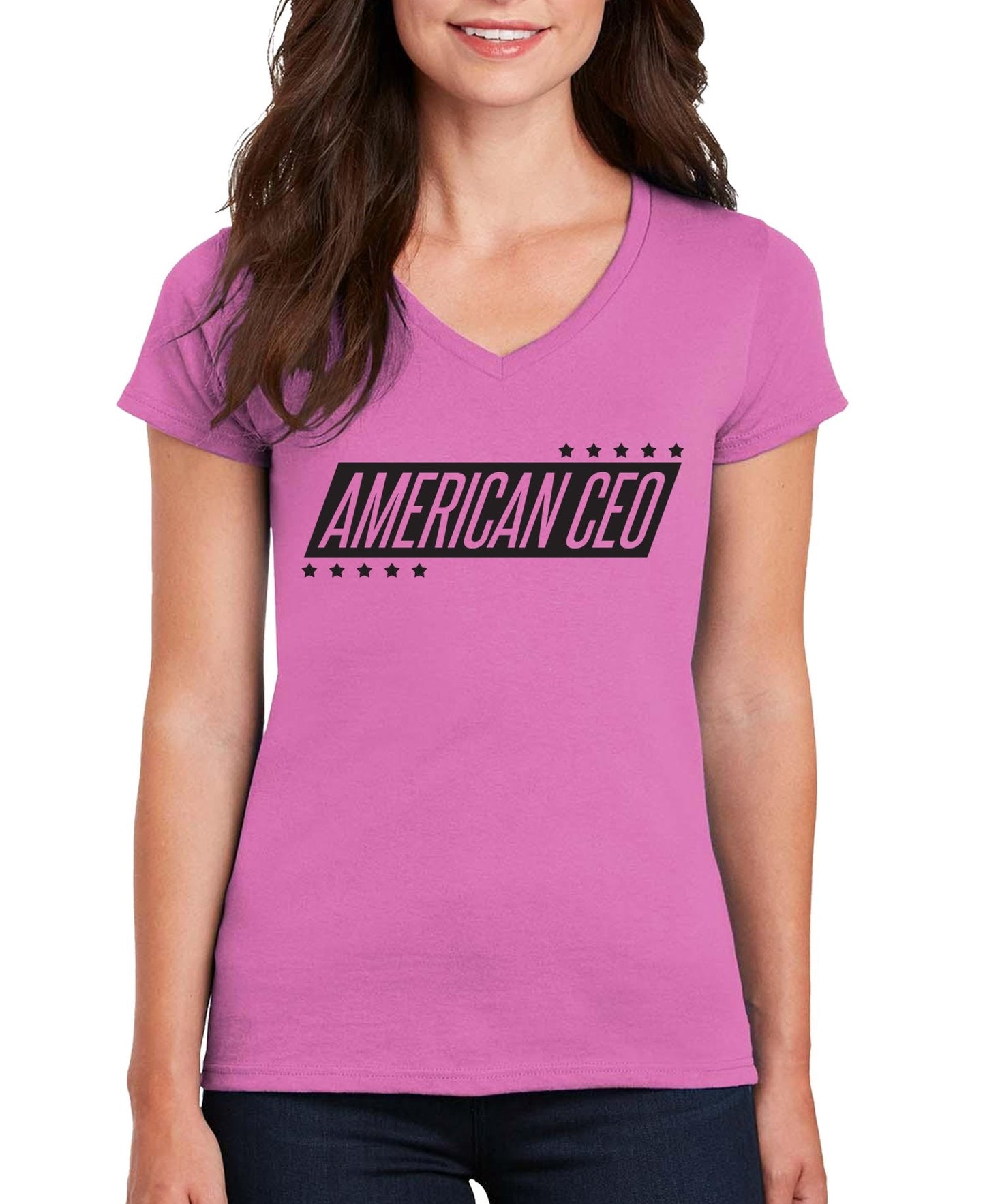 10 Stars American CEO Women’s V-Neck T-Shirt