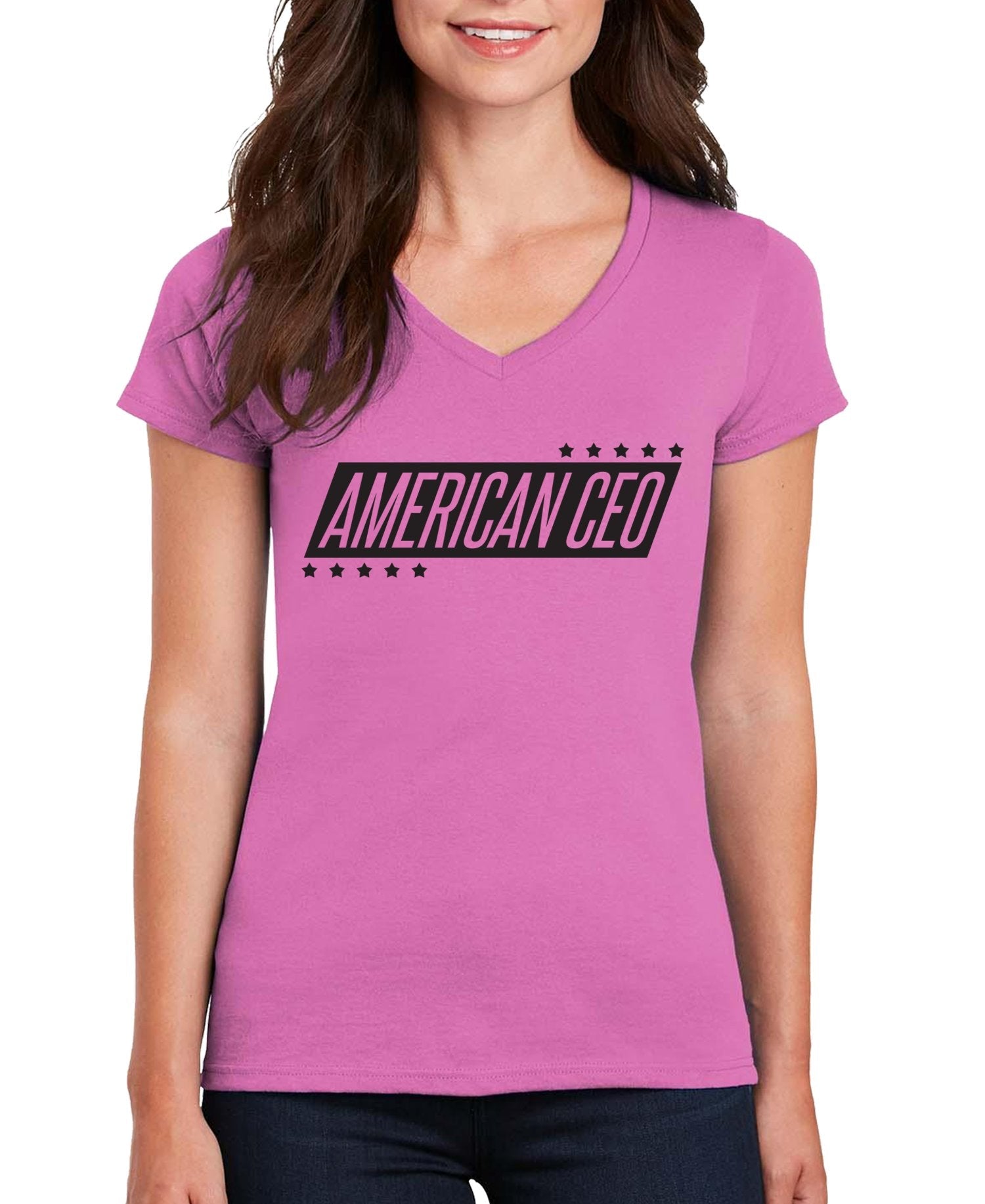 10 Stars American CEO Women’s V-Neck T-Shirt