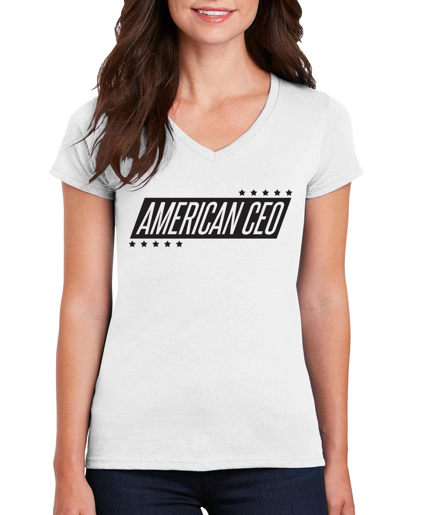 10 Stars American CEO Women’s V-Neck T-Shirt