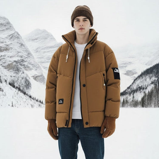 Mens Stand Collar Puffer Jacket