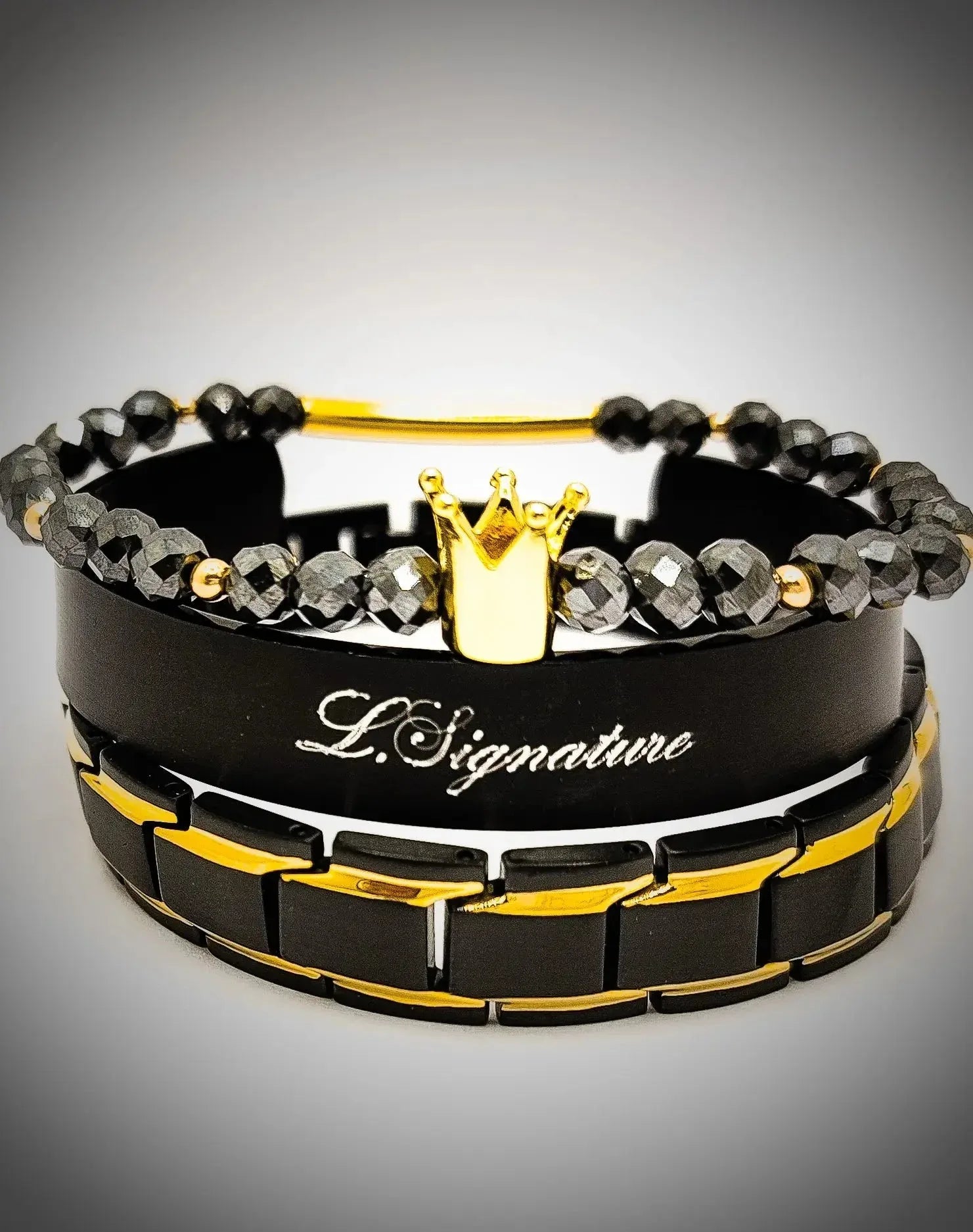 mens-black-diamond-bracelet-set-448075 - shoponestop.store
