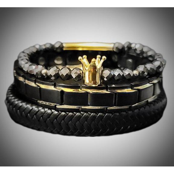 mens-black-diamond-bracelet-set-810899 - shoponestop.store