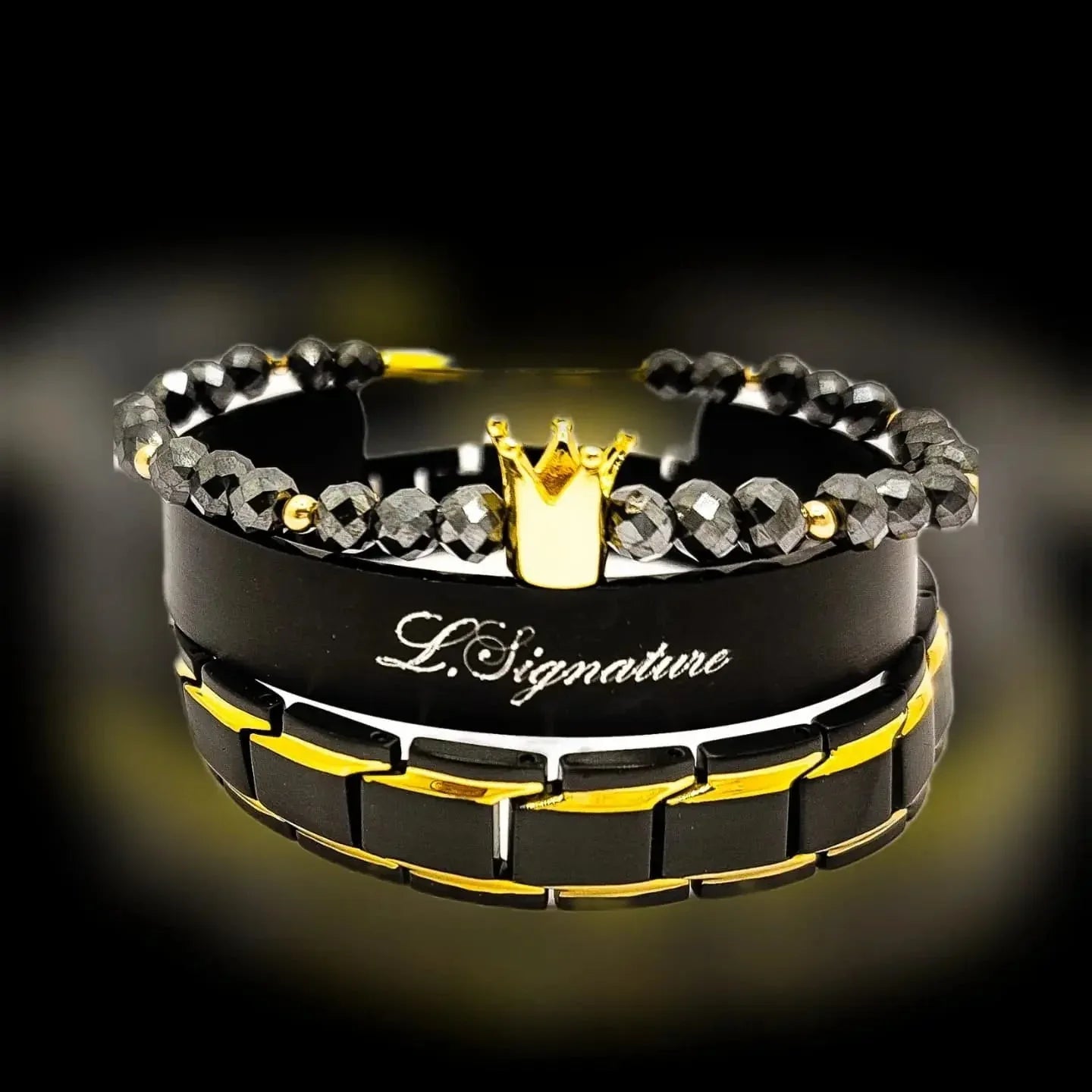 mens-black-diamond-bracelet-set-903164 - shoponestop.store