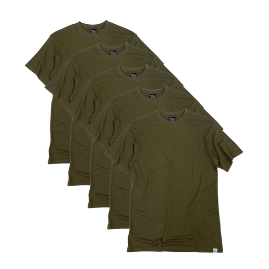 Bamboo Viscose/Organic Cotton T-Shirt Military - 5-Pack
