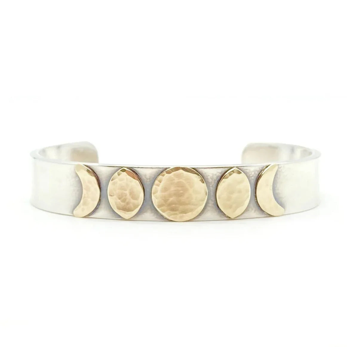 moonphasecuffbraceletinsterlingsilverandbrass - shoponestop.store