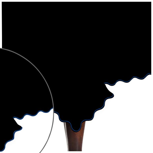 Scallop Embroidery Sateen Cotton Solid Table Cloth - Black