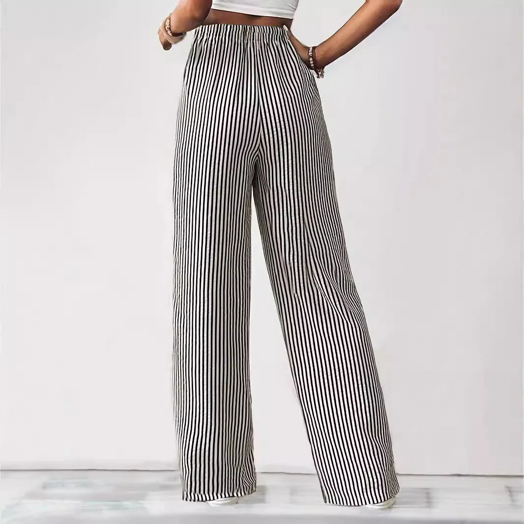 Korean Style Striped Drawstring Pants