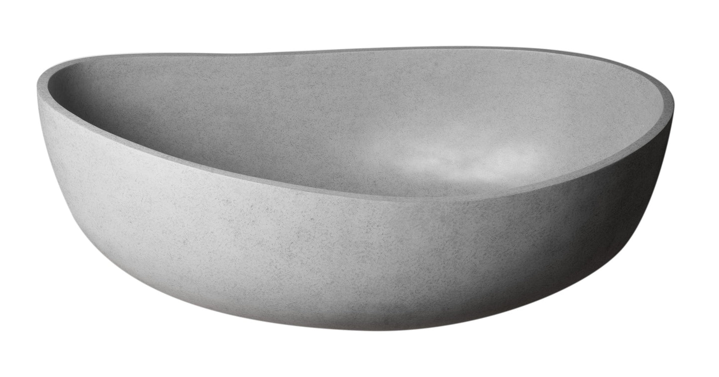ALFI brand  ABCO63TUB 63" Solid Concrete Gray Matte Oval Bathtub