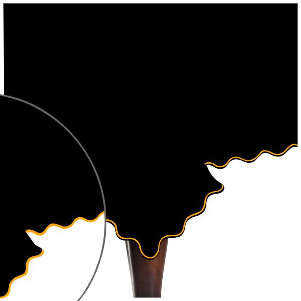 Scallop Embroidery Sateen Cotton Solid Table Cloth - Black