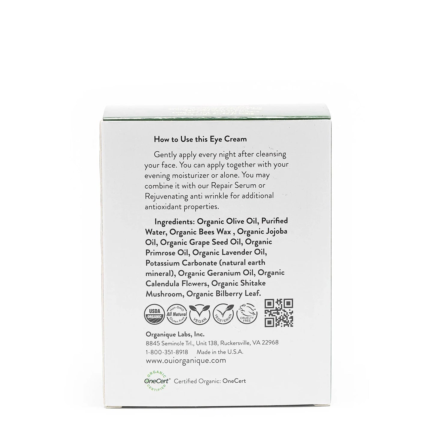 oui-organique-best-value-certified-organic-anti-aging-value-pack-skincare-set-eye-cream-box-back-ingredients-directions - shoponestop.store