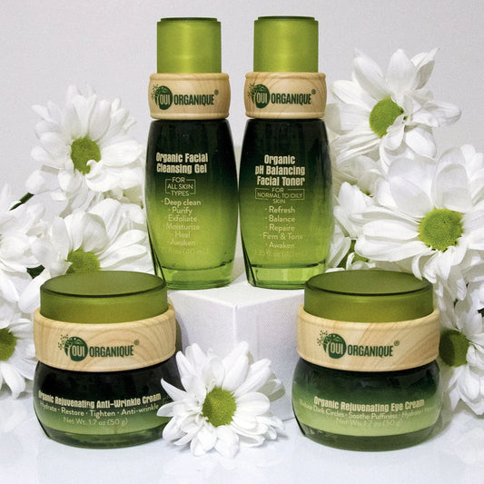 oui-organique-best-value-certified-organic-anti-aging-value-pack-skincare-set-rejuvenating-cream-eye-cream-toner-cleansing-gel-daisies-display - shoponestop.store