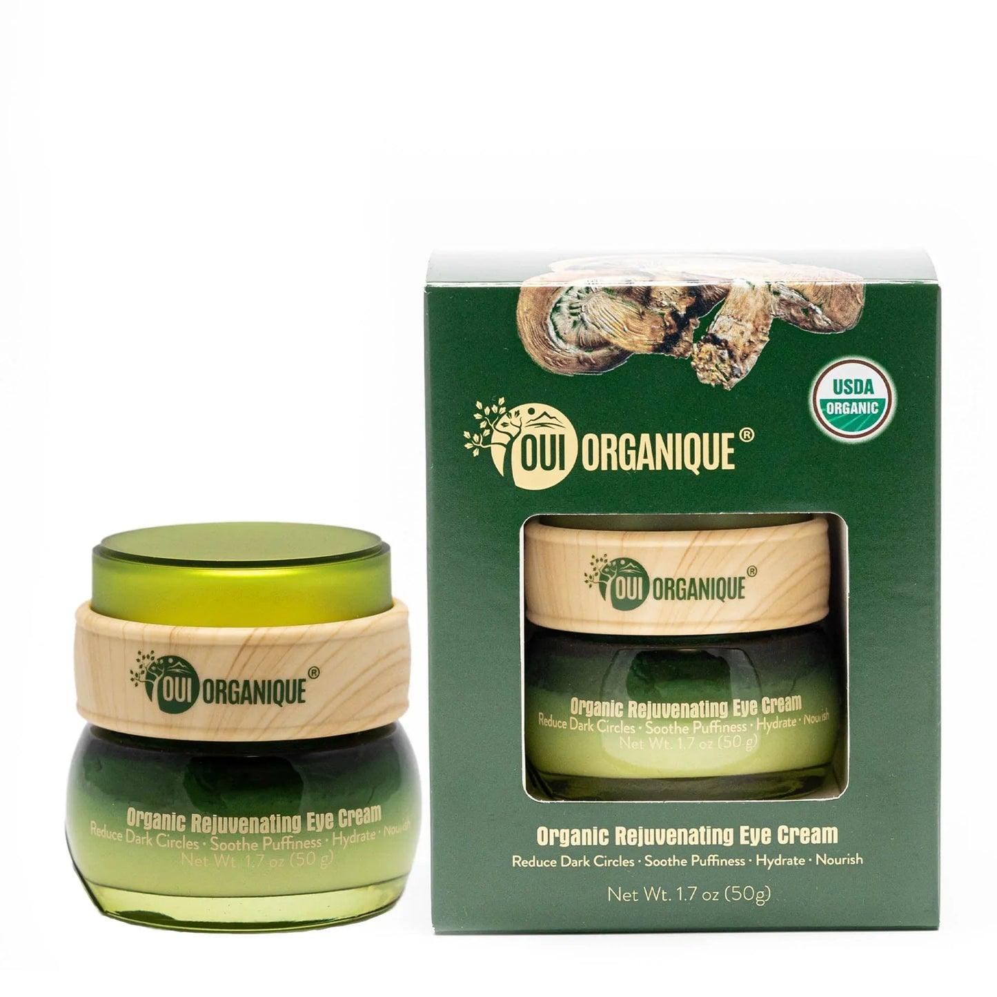 oui-organique-best-value-certified-organic-anti-aging-value-pack-skincare-set-rejuvenating-eye-cream-jar-box-front - shoponestop.store