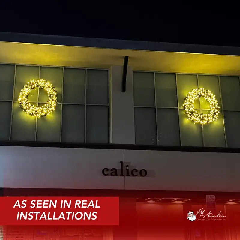 Pre-Decorated Christmas Wreath with Warm White Lights Gold/Silver