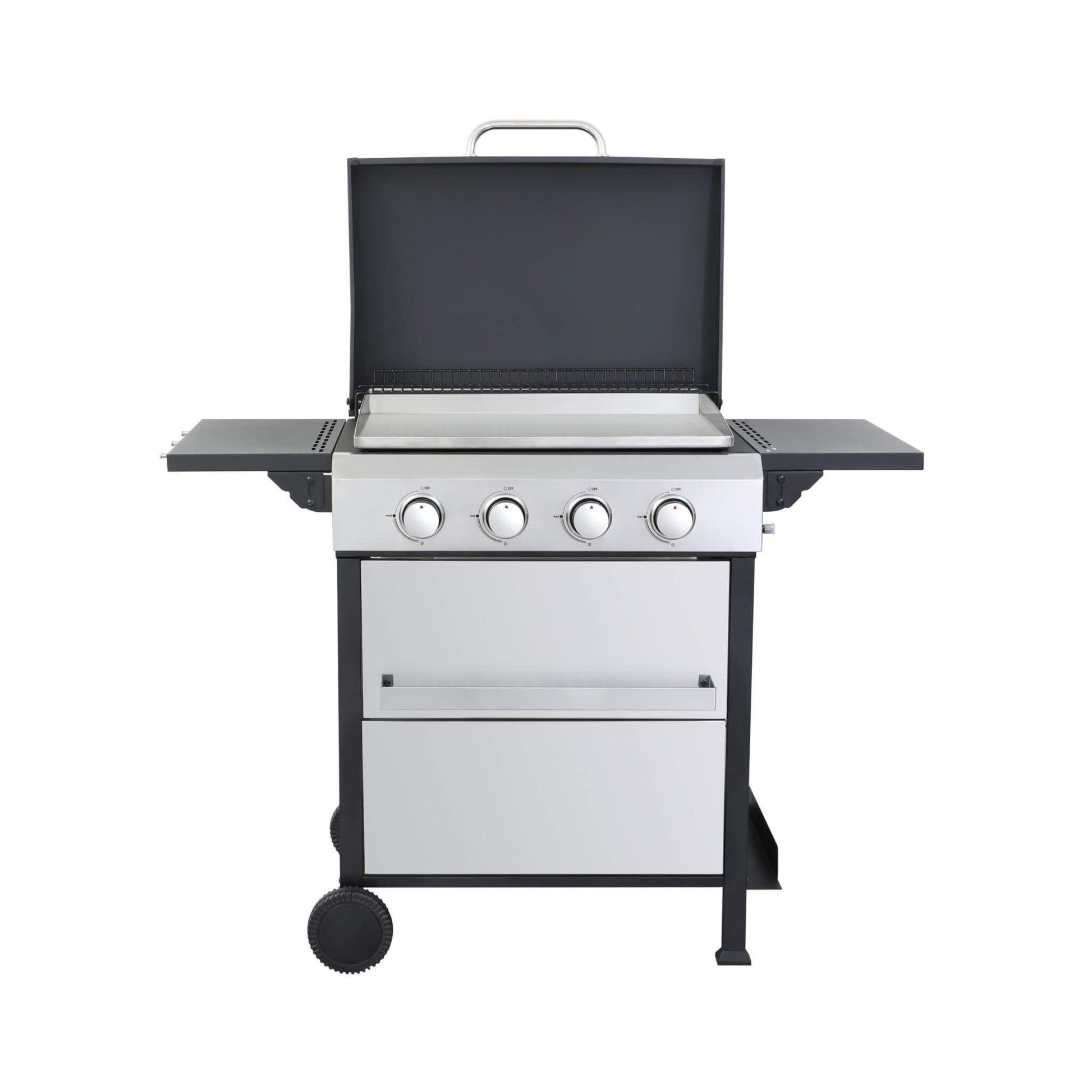 Premium Outdoor 4-Burner Propane BBQ Grill with Side Tables
