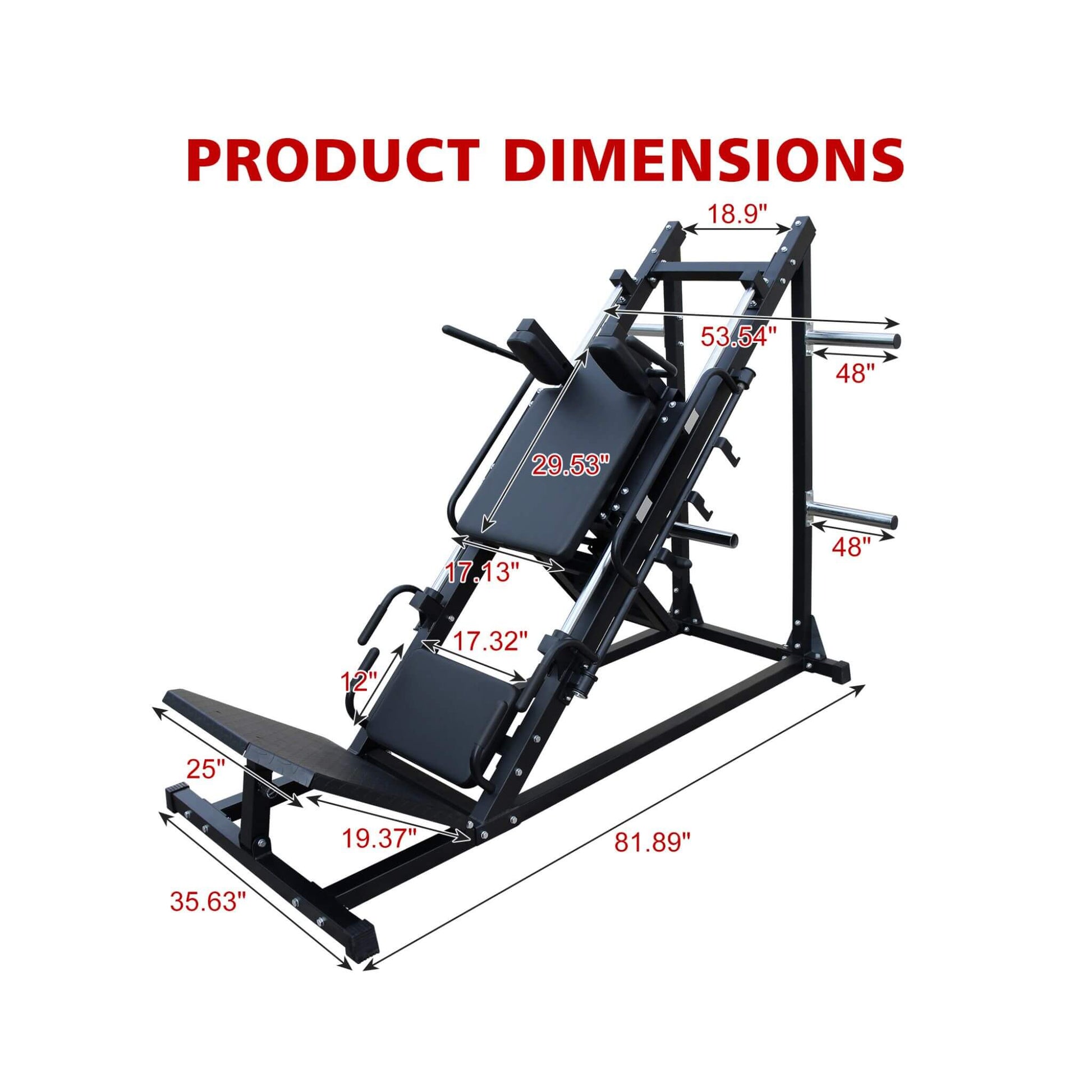 Adjustable Leg Press Hack Squat Machine for Home Gyms