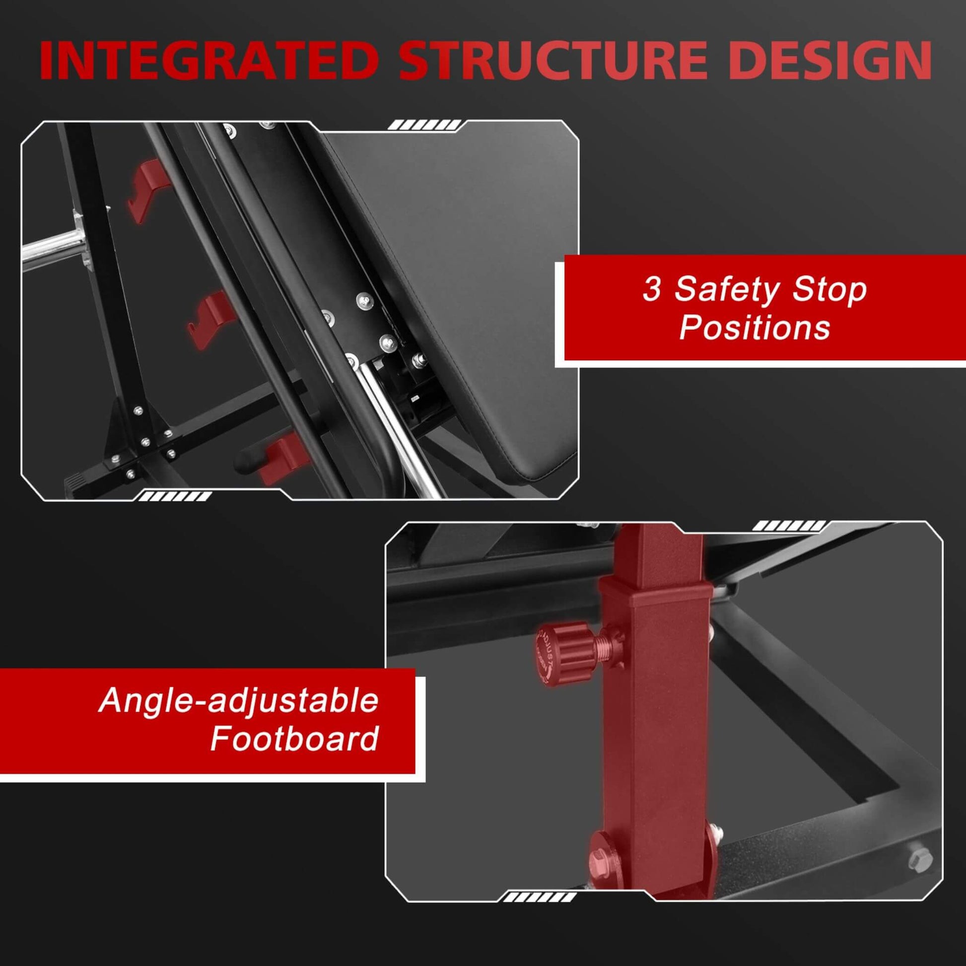 Adjustable Leg Press Hack Squat Machine for Home Gyms