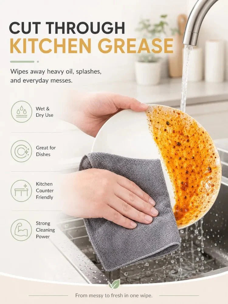 Reusable Microfiber Cleaning Cloths Tear-Away Roll