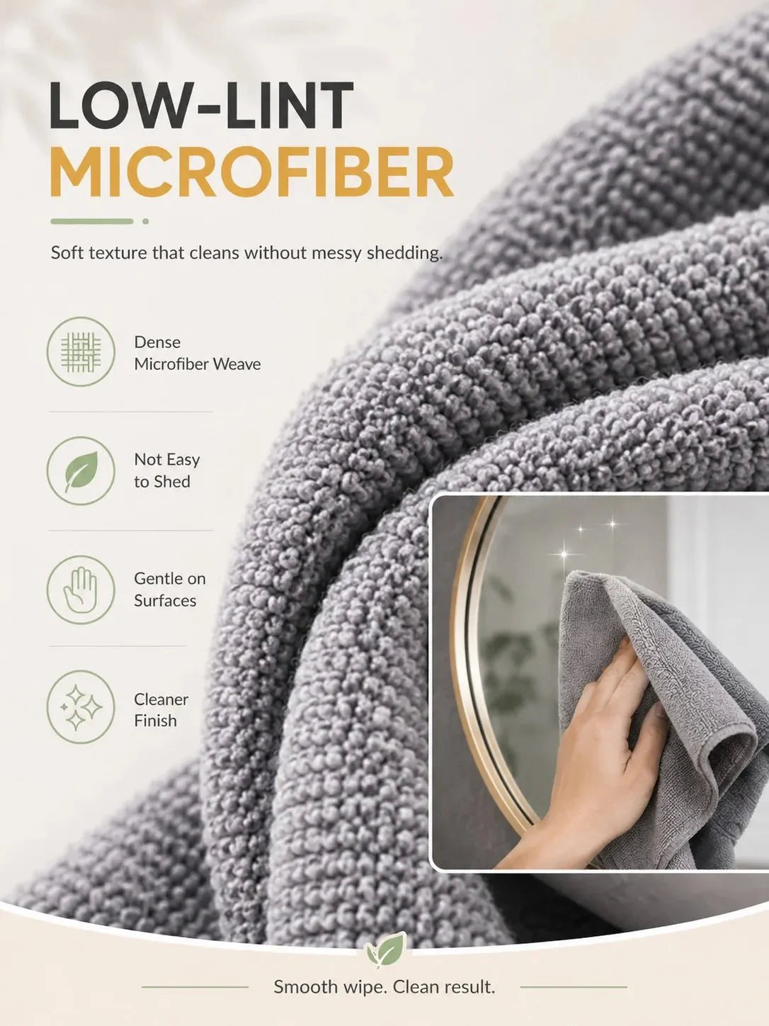 Reusable Microfiber Cleaning Cloths Tear-Away Roll