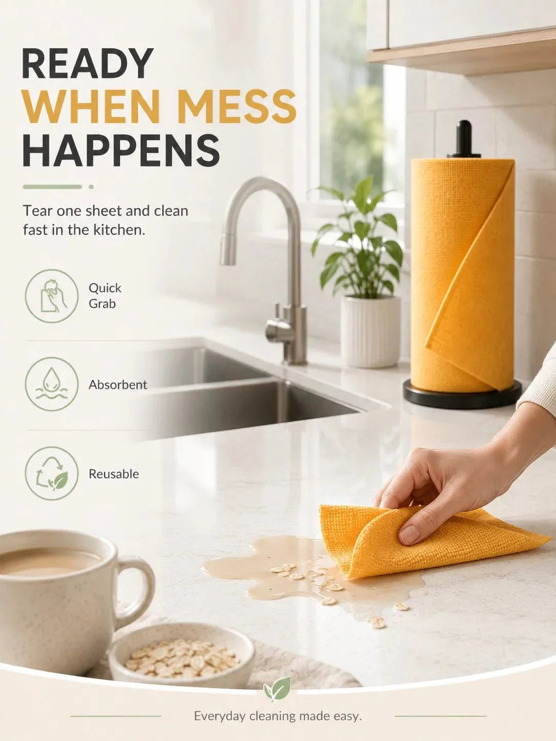 Reusable Microfiber Cleaning Cloths Tear-Away Roll