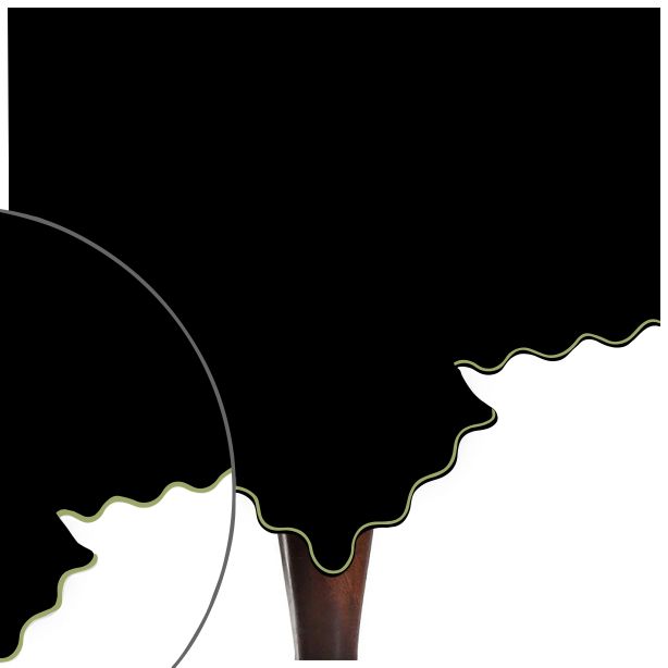 Scallop Embroidery Sateen Cotton Solid Table Cloth - Black