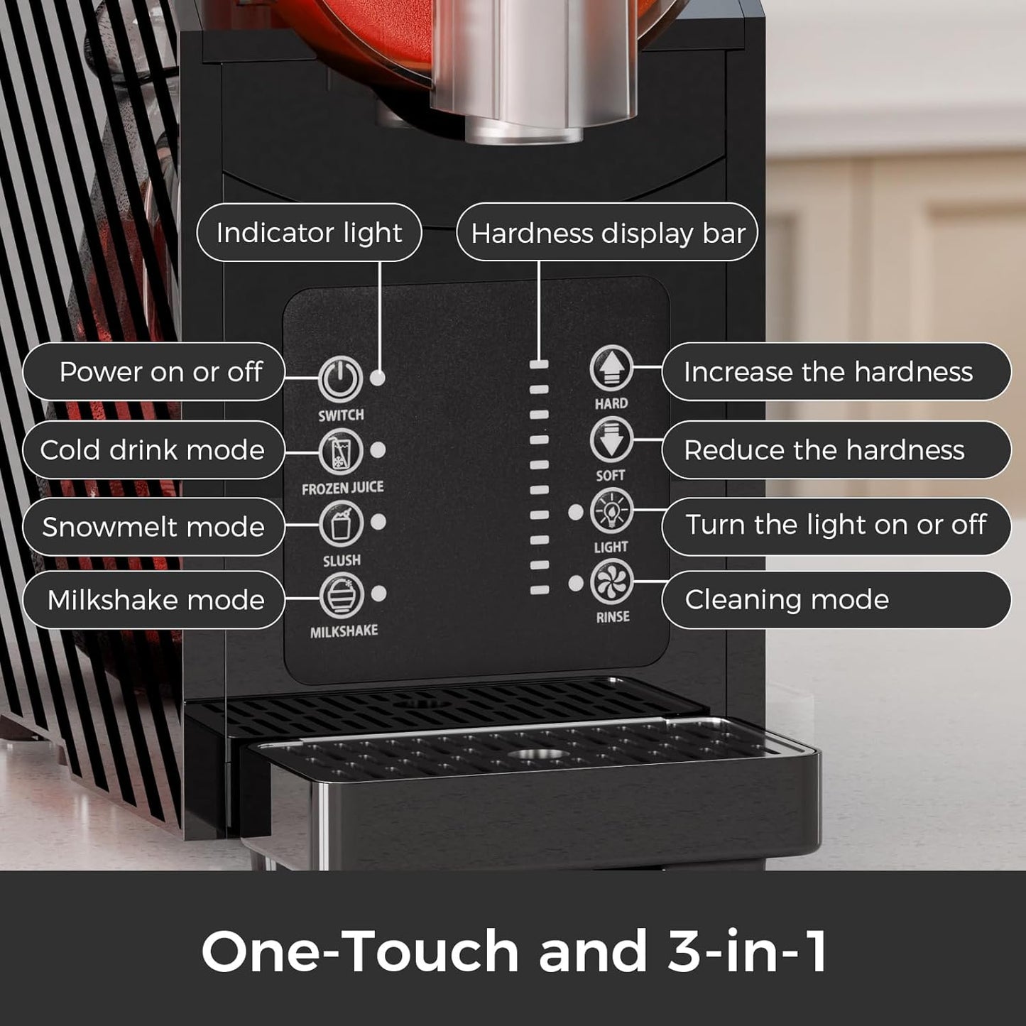 Slushie Machine for Home, Frozen Drink Maker with 3 Preset Modes