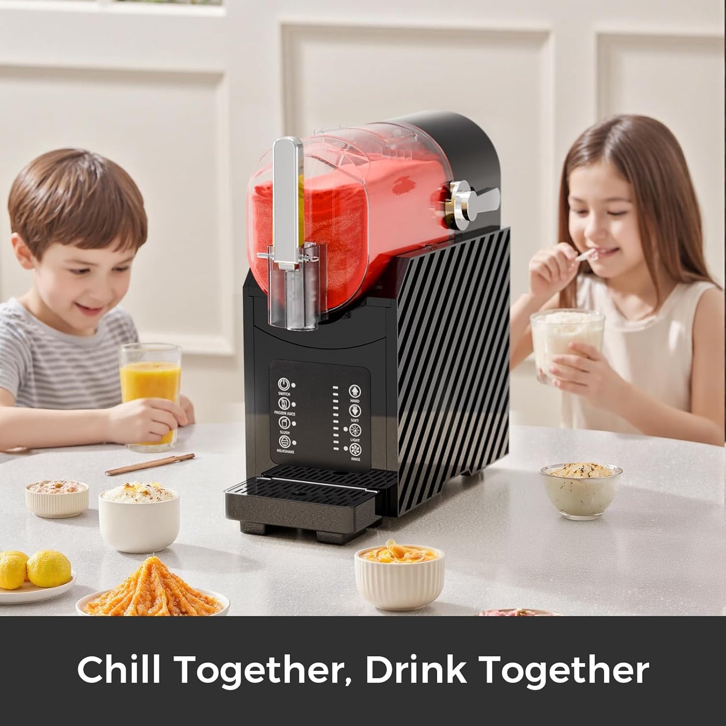 Slushie Machine for Home, Frozen Drink Maker with 3 Preset Modes