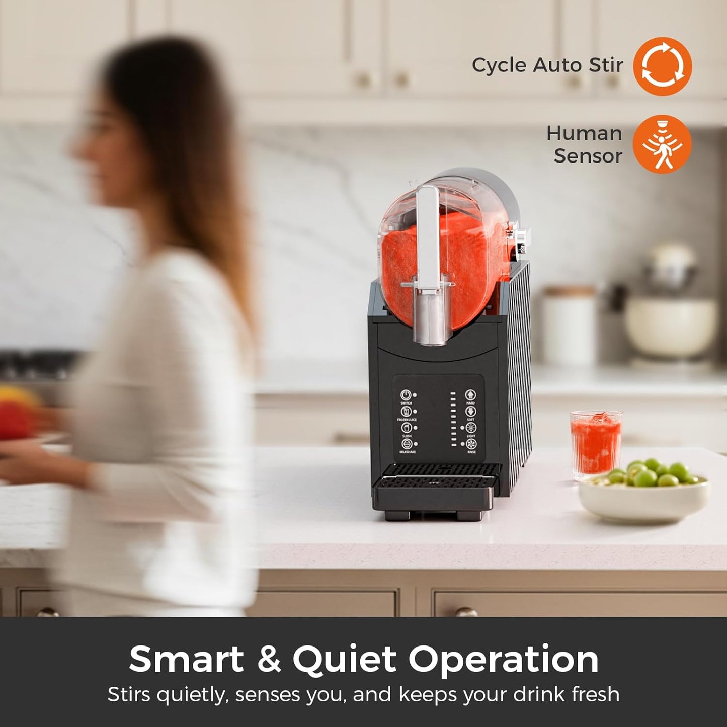 Slushie Machine for Home, Frozen Drink Maker with 3 Preset Modes