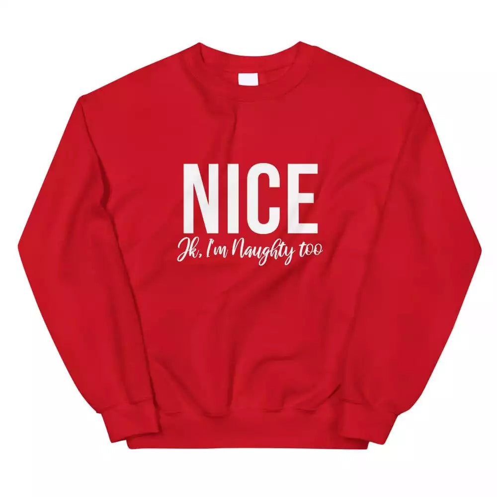 Christmas Naughty & Nice Couples Sweatshirt