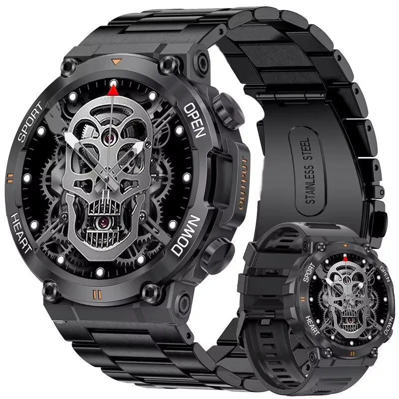 RogueX™ Outdoor Smartwatch for Men – Skull Design & Multi-Sport Tracking