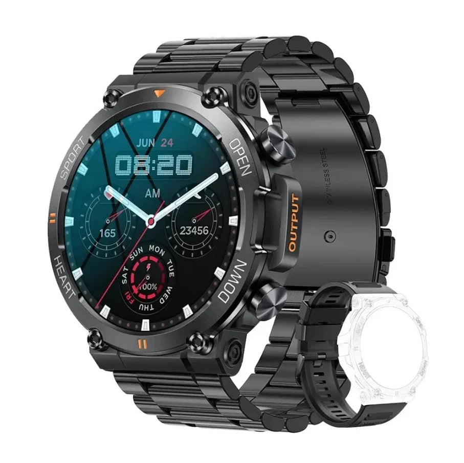RogueX™ Outdoor Smartwatch for Men – Skull Design & Multi-Sport Tracking
