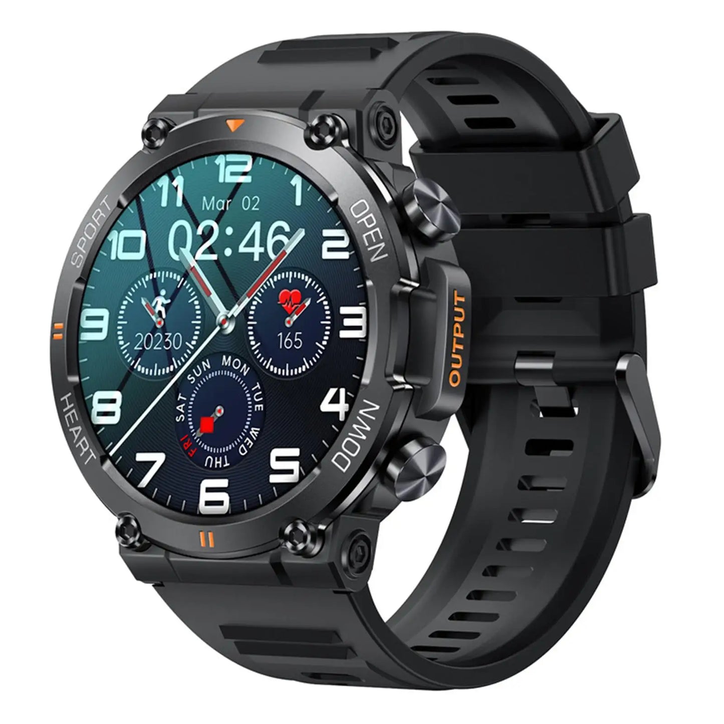 RogueX™ Outdoor Smartwatch for Men – Skull Design & Multi-Sport Tracking