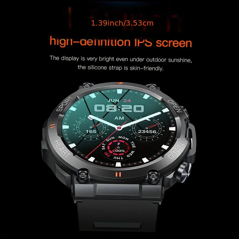 RogueX™ Outdoor Smartwatch for Men – Skull Design & Multi-Sport Tracking