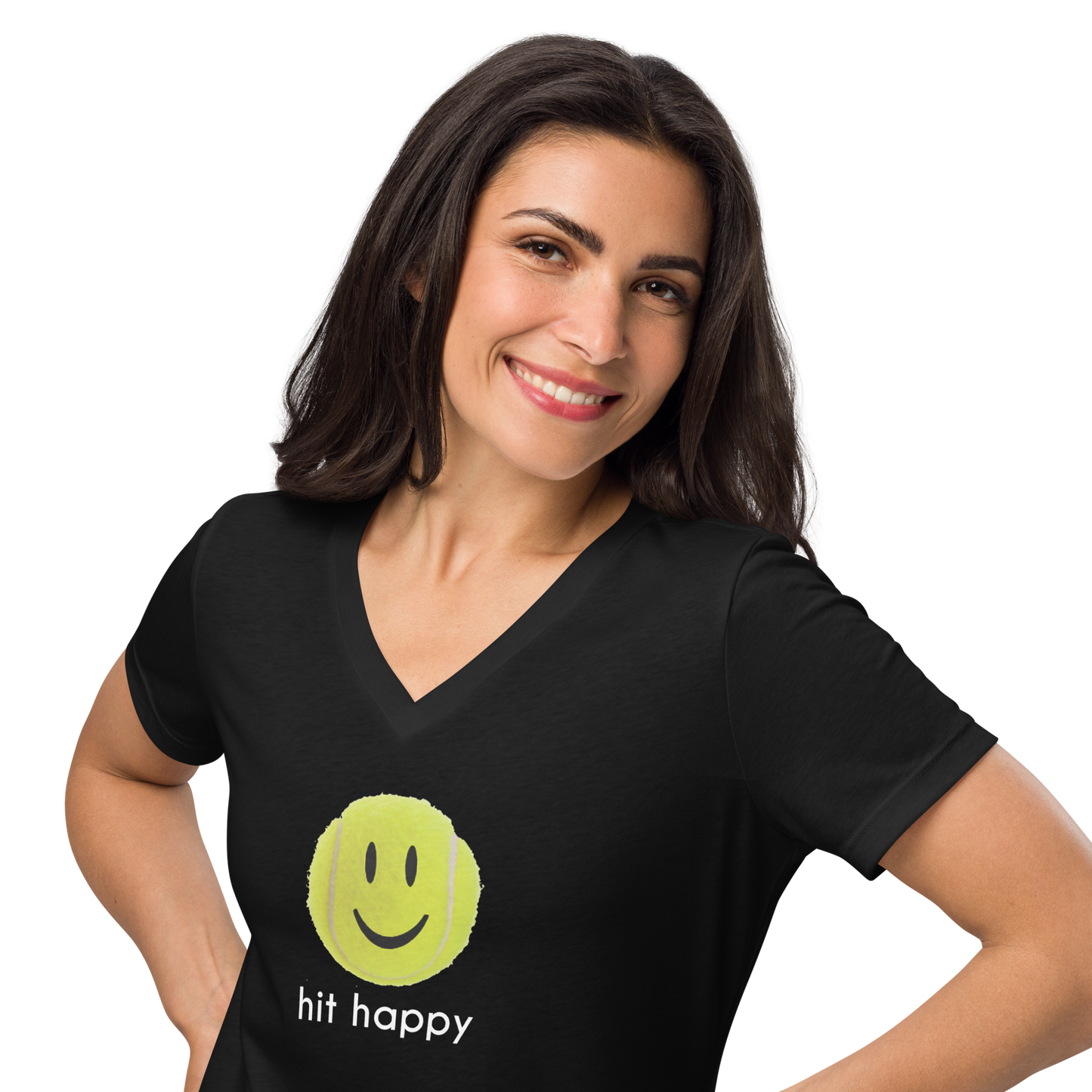 Hit Happy Women’s Relaxed V-Neck T-Shirt