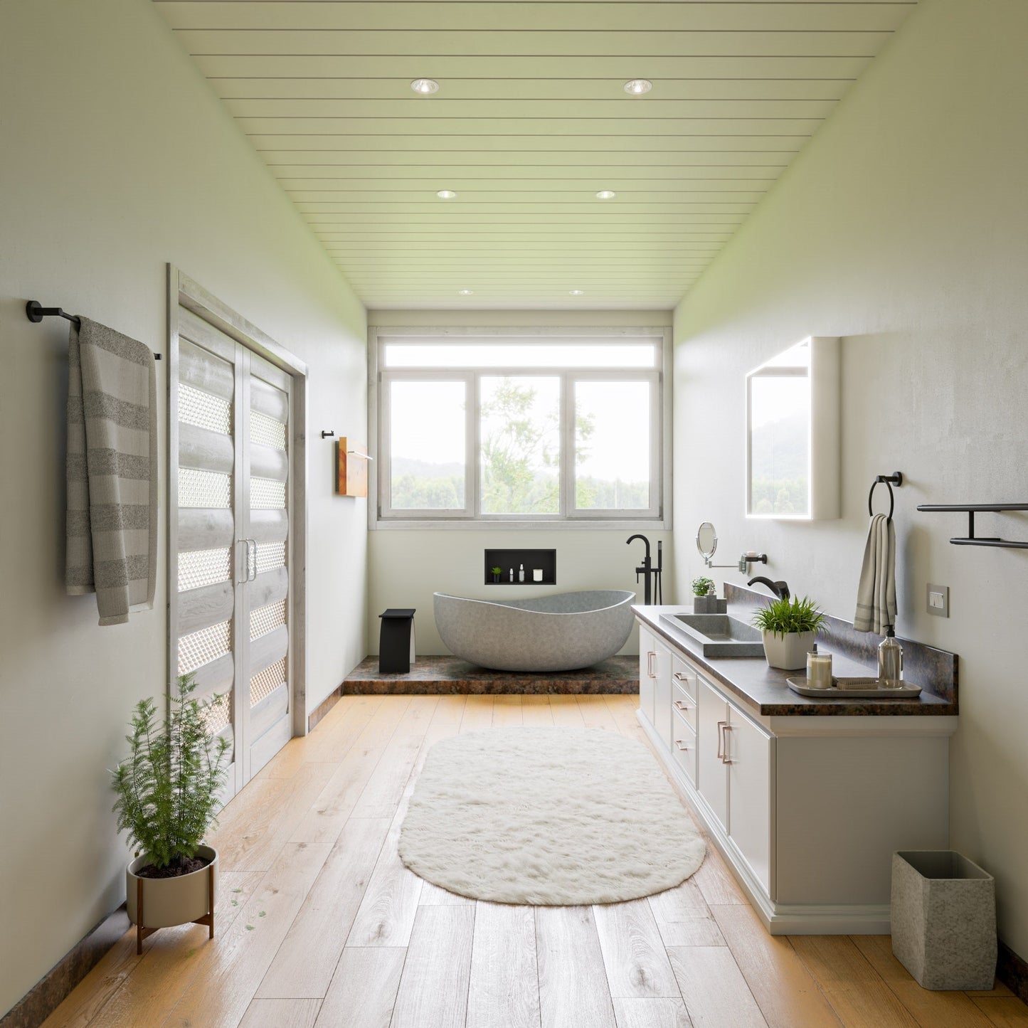 ALFI brand  ABCO63TUB 63" Solid Concrete Gray Matte Oval Bathtub