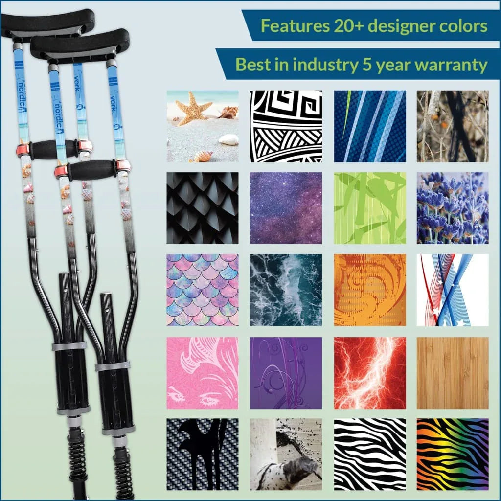 york-nordic-adjustable-spring-cushion-crutches-perfect-for-sports-injuries-and-travel-306 - shoponestop.store