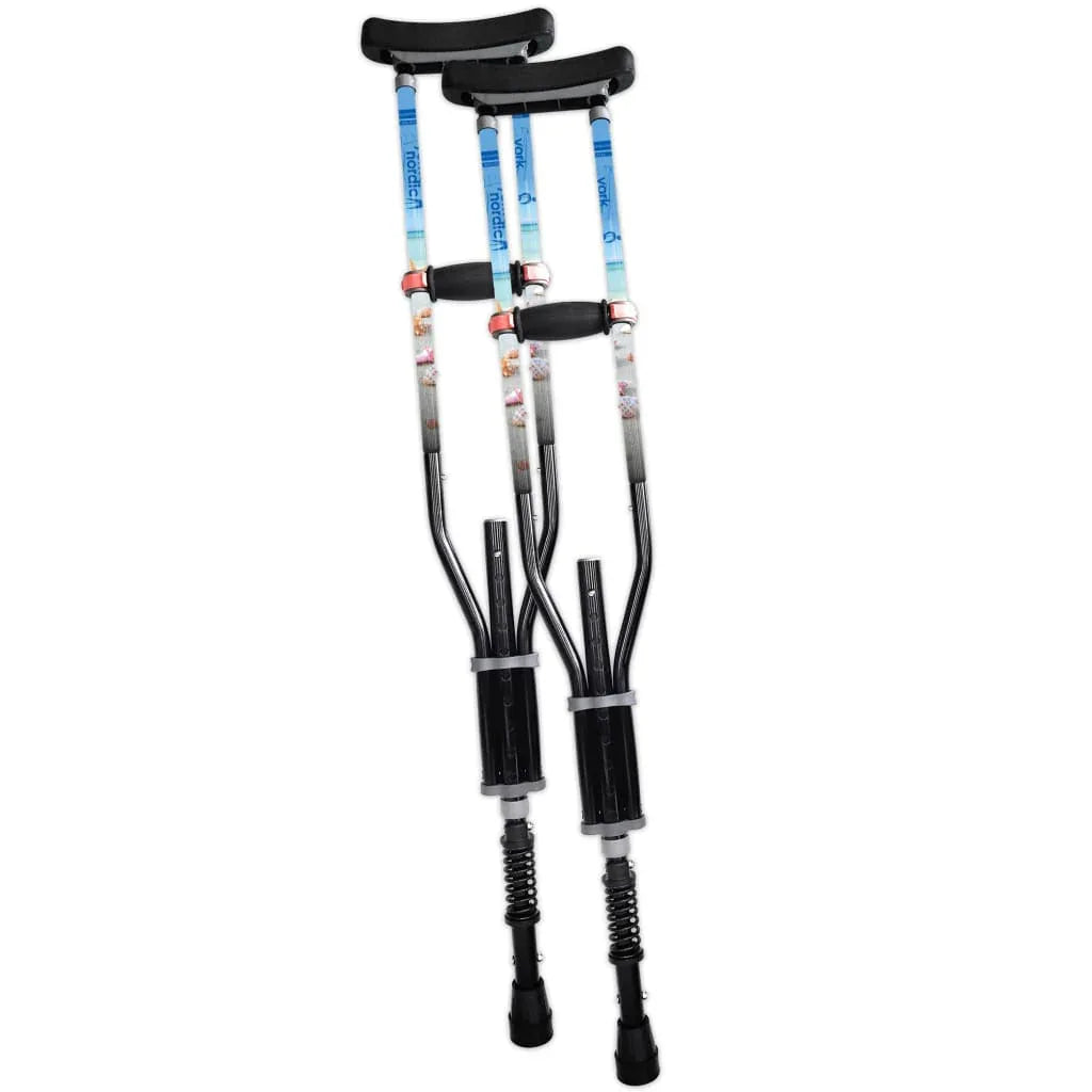 york-nordic-adjustable-spring-cushion-crutches-perfect-for-sports-injuries-and-travel-623 - shoponestop.store
