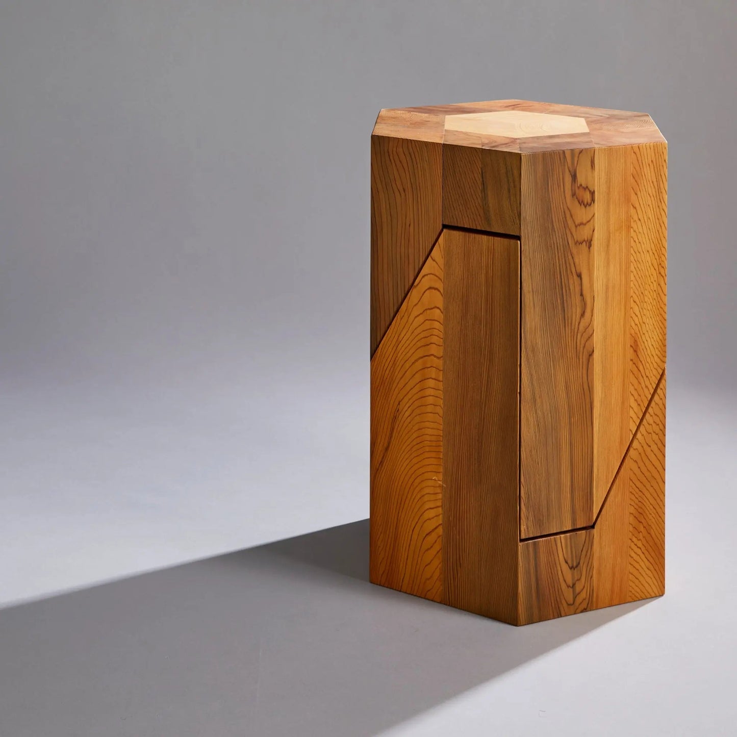 Jindai Cedar Stool - Yosegi Pair Stool Edition